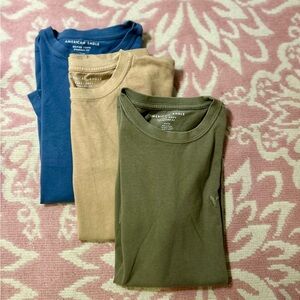 American Eagle Outfitters Men’s short Sleeve Tees - Blue, Tan, Olive